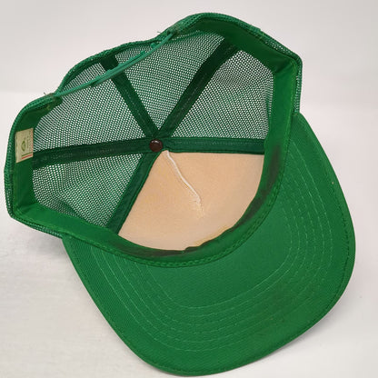 Young An Trucker Hat Green Vintage Mesh Back Snapback Graphic Print