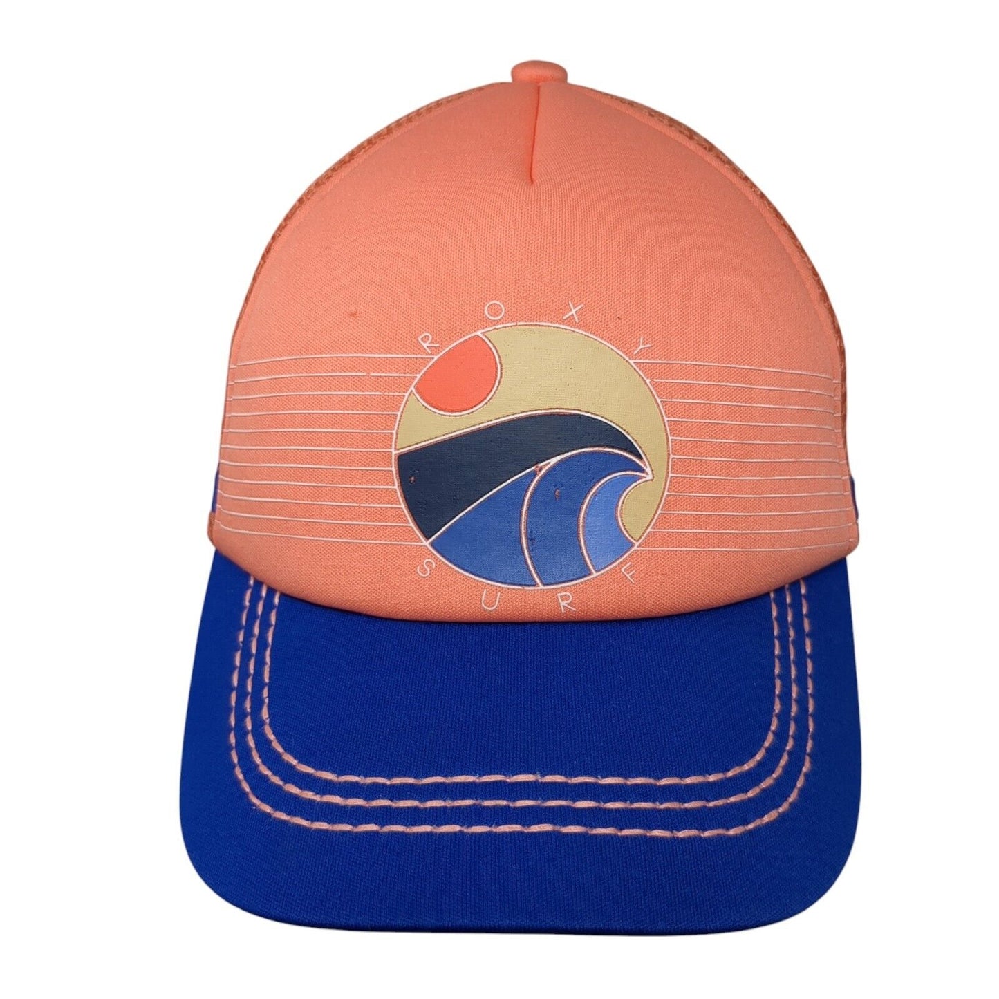 Roxy Surf Snapback Mesh Back Trucker Hat Multi One Size Colorblock