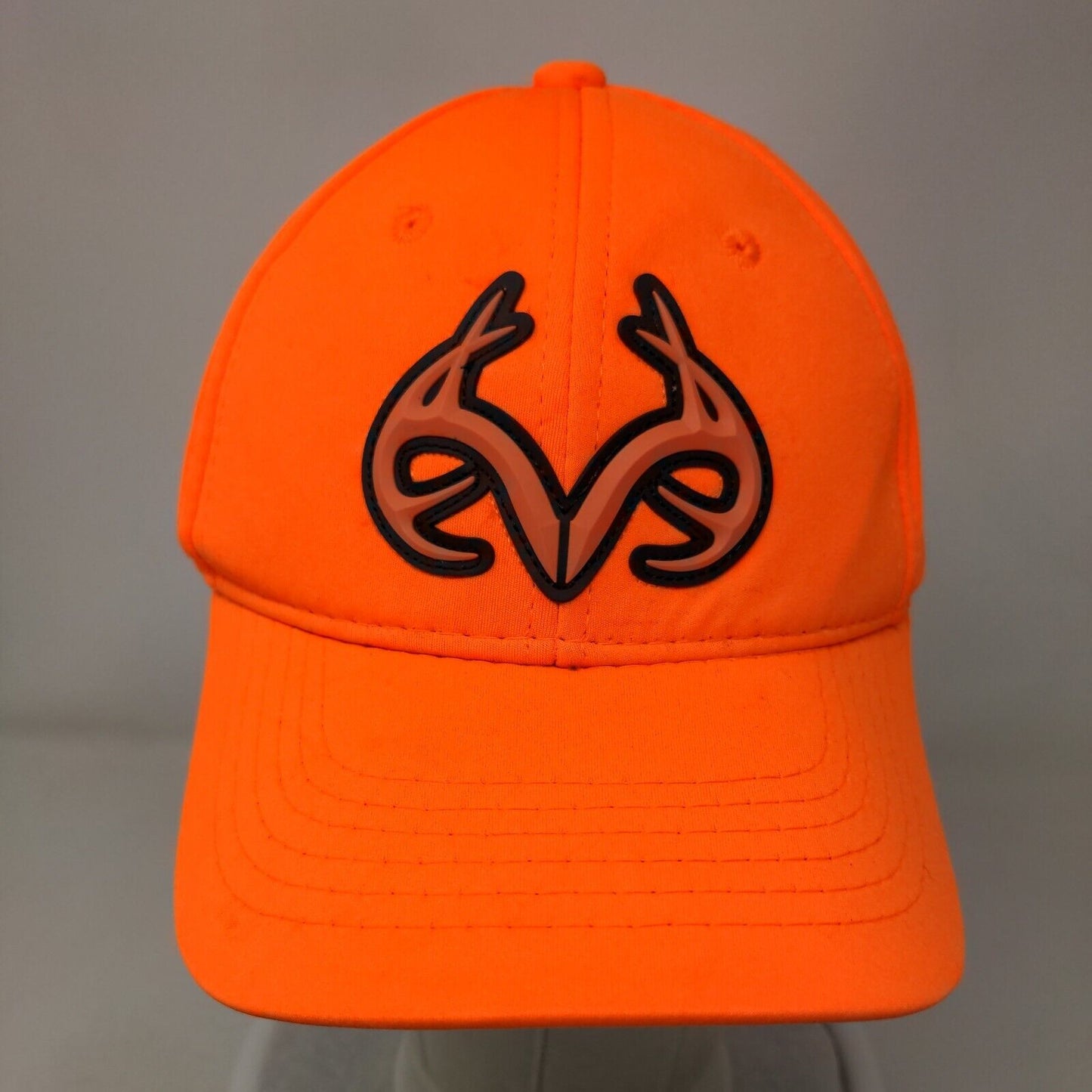 Realtree Strapback Hat Orange One Size Embroidered Logo 6 Panel Outdoor Cap