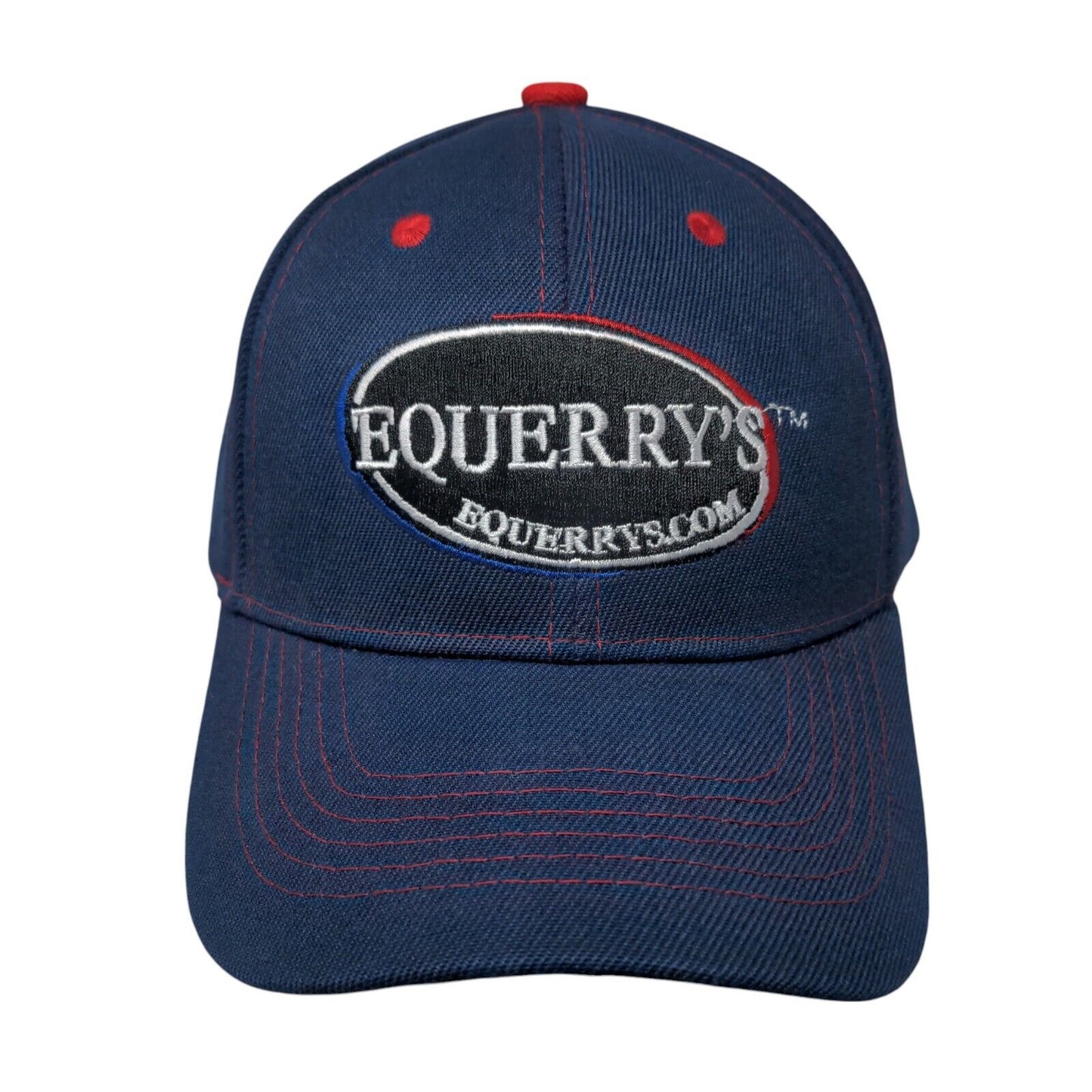 Equerry's Strapback Hat Blue OS Adjustable Embroidered Vented Holes 6 Panel