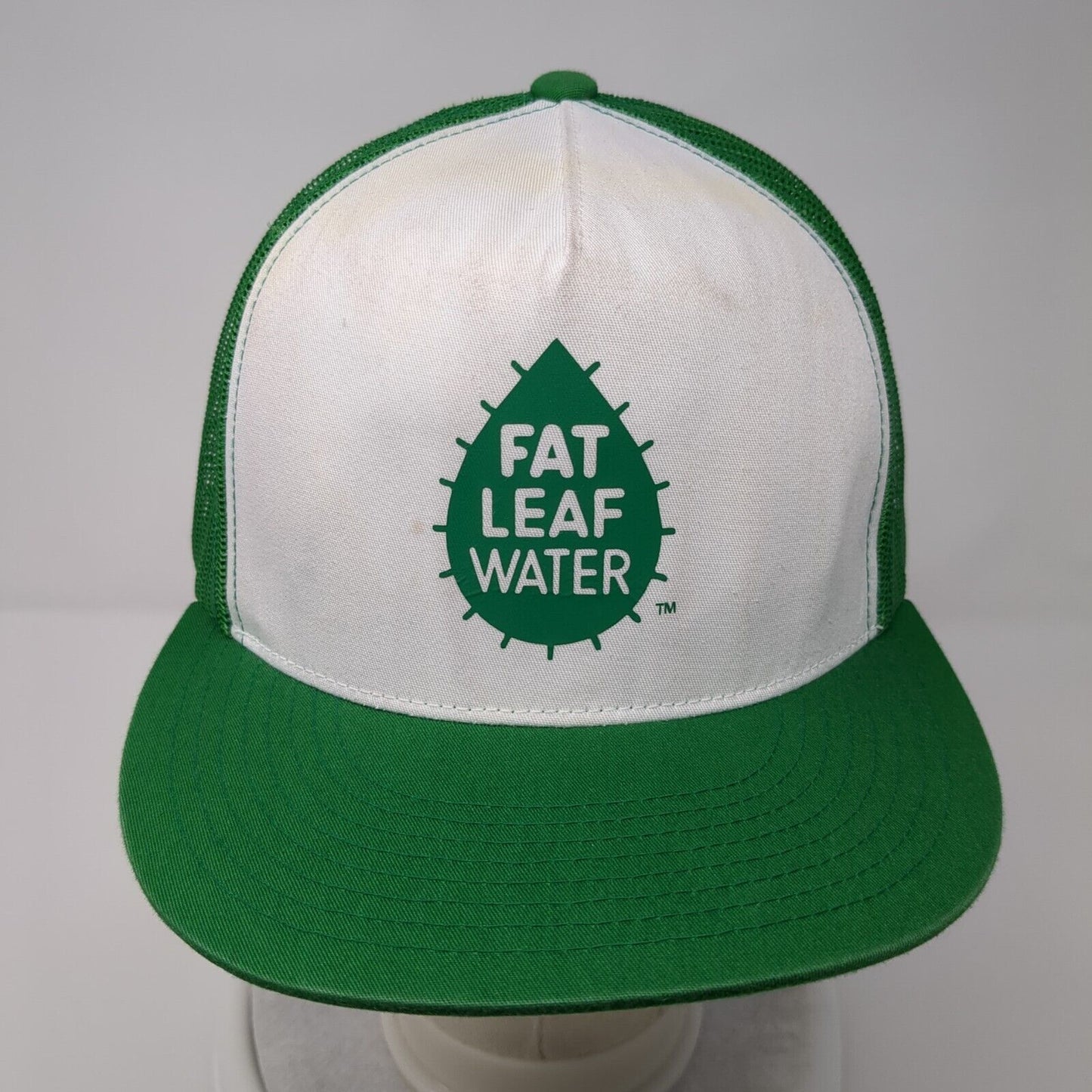 Fat Leaf Water Snapback Mesh Back Trucker Hat Green OSFA Yupoong