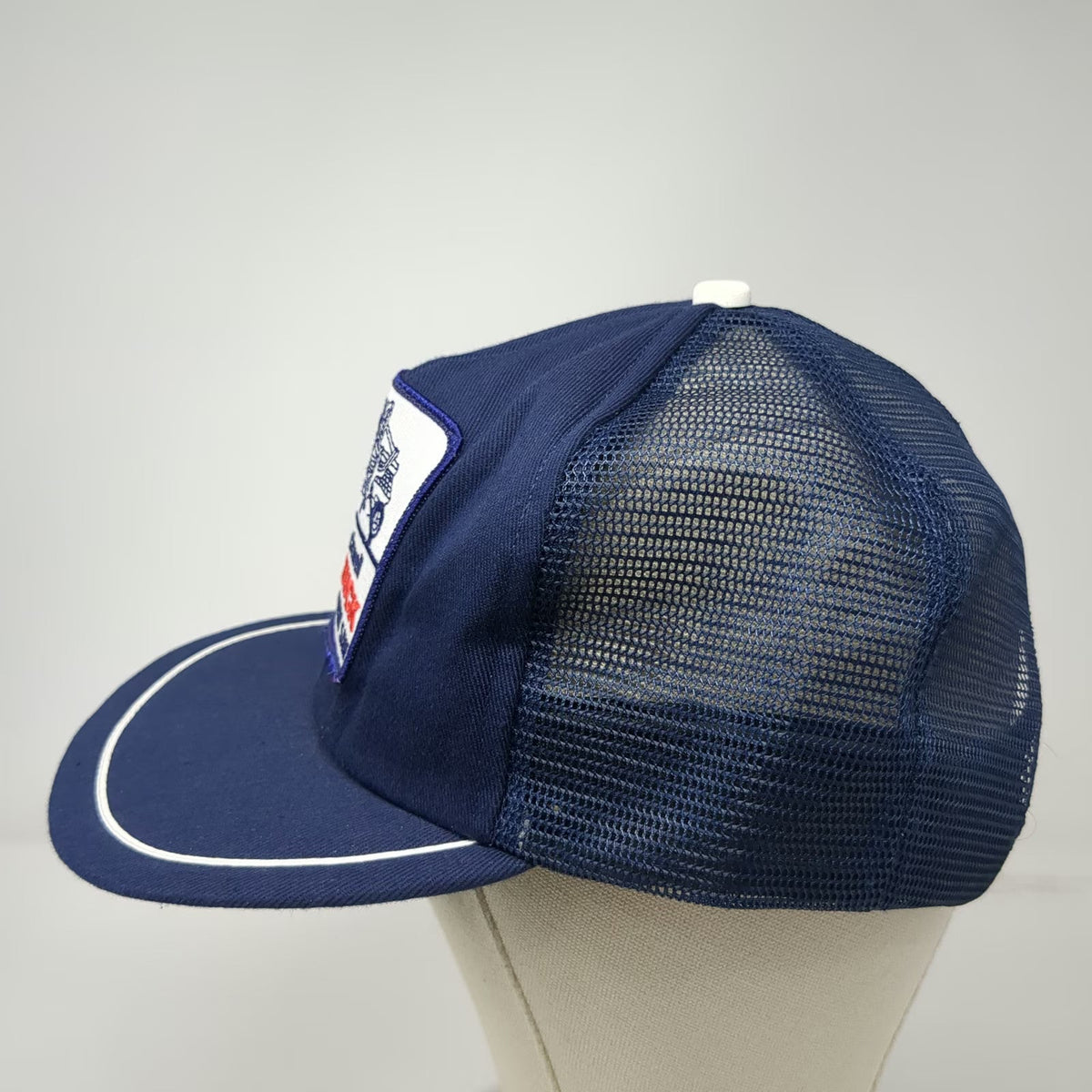 Rockwell Sawbuck Frame Trim Saw Blue Trucker Hat Snapback Patch USA Vintage