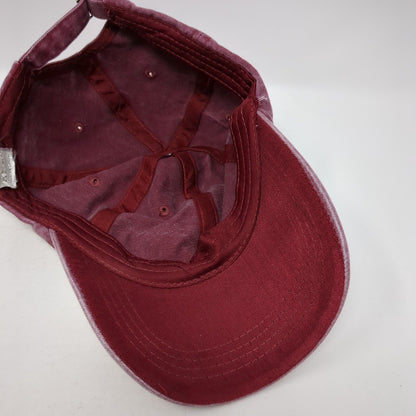 Unbranded Slideback Hat Red One Size Adjustable 6 Panel Vented Holes Blank