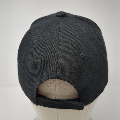 Unbranded Strapback Hat Black One Size Adjustable Vented Holes 6 Panel Blank
