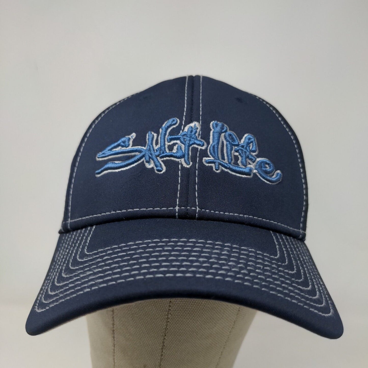 Salt Life Men's Fitted Hat Blue Size OSFM Embroidered Logo Polyester Blend