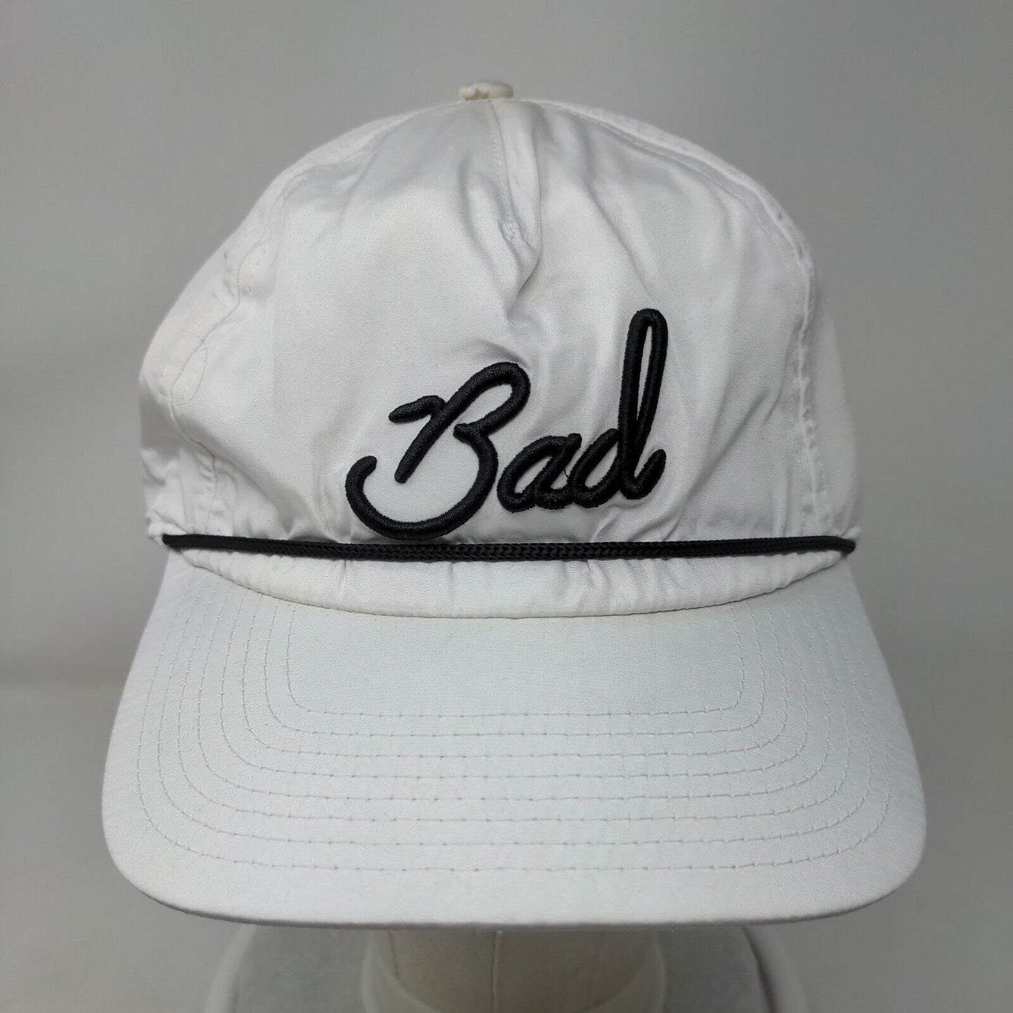 Bad Snapback Rope Hat White One Size Embroidered Solid Adjustable