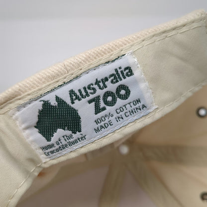 Australia Zoo Baseball Cap Beige Blue One Size Crocodile Hunter Steve Irwin Hat