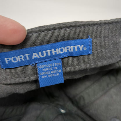 Port Authority Baseball Cap Gray One Size Slideback Unstructured Cotton Logo Hat