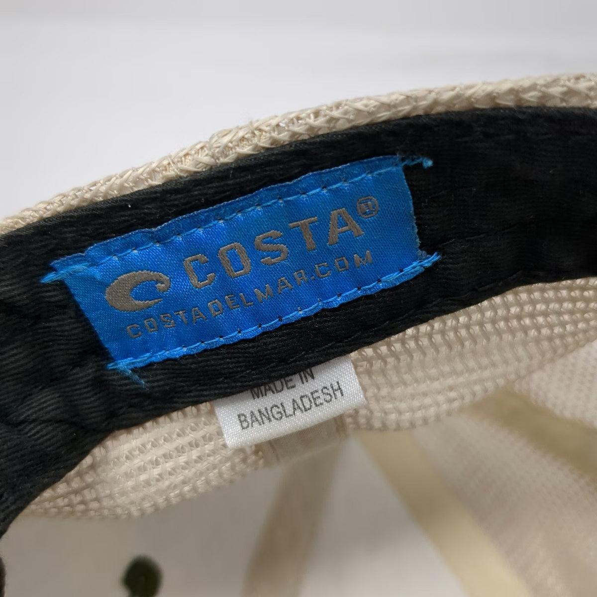 Costa Baseball Cap Green Beige One Size Camo Mesh Back Logo Outdoors Fishing Hat