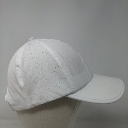 Layer Strapback Hat White One Size Breathable Adjustable Strap Blank