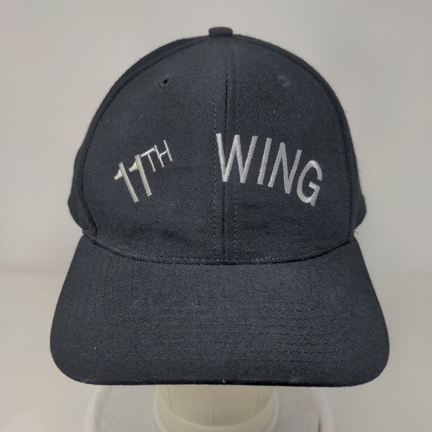 11th Wing Snapback Hat Black Large Embroidered Richardson Pro Model 6 Panel