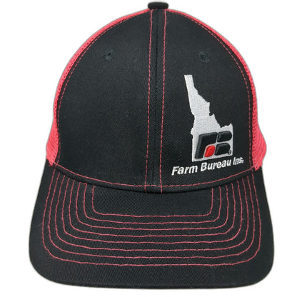 Buck's Bags Trucker Hat Black Red Idaho Farm Bureau Insurance One Size Snapback