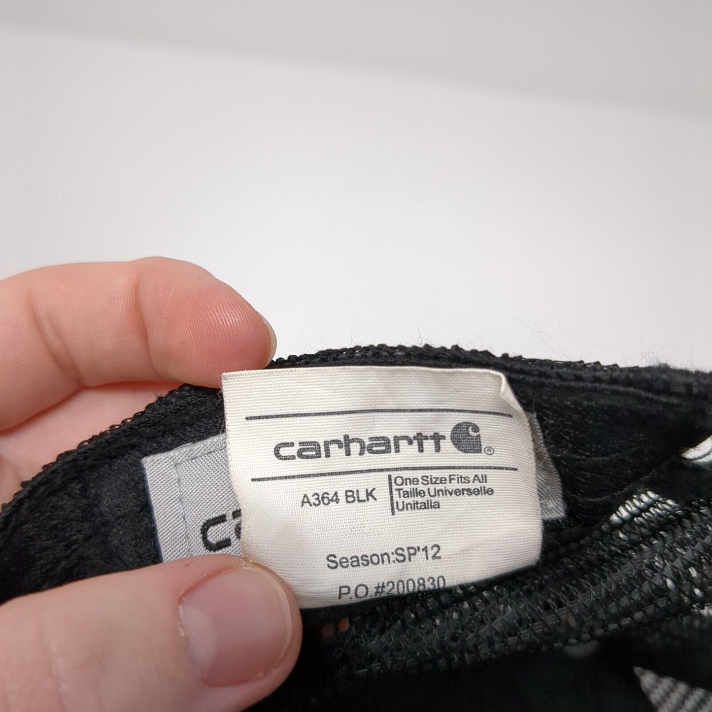 Carhartt Snapback Trucker Hat Black One Size Adjustable Embroidered Mesh Back