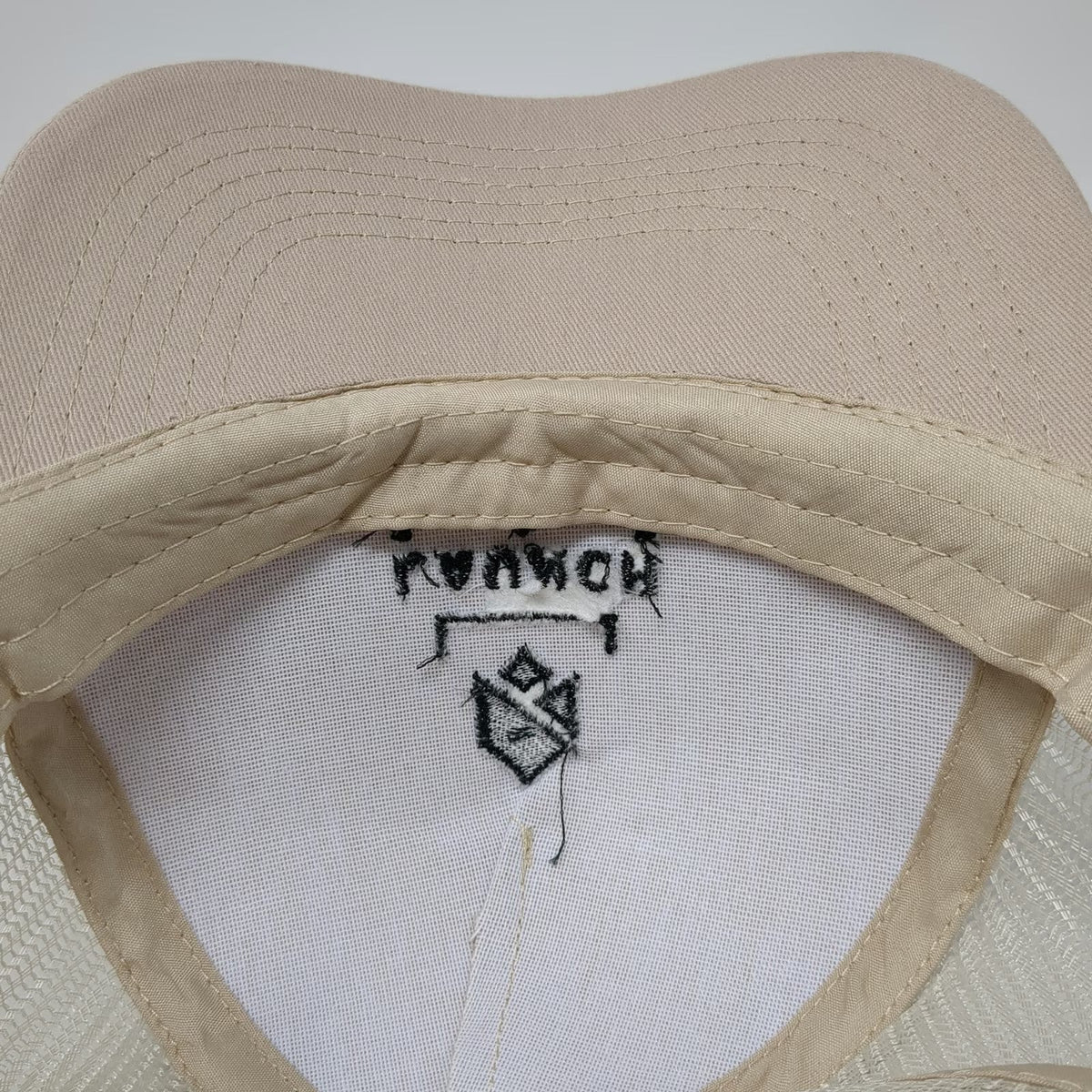 Hit Trucker Hat Beige One Size Launch Pad Logo Mesh Snapback Cap Graphic Cotton