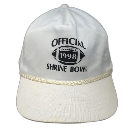 KC 5 Panel White Snapback Official 1998 Shrine Bowl Football Hat Rope Vintage
