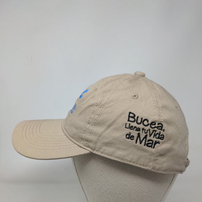 Pleamar Buceo Aventura Slideback Hat Tan One Size Embroidered Adjustable
