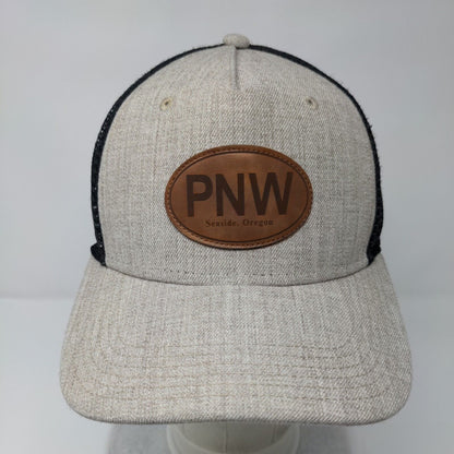 PNW Seaside Oregon Snapback Trucker Hat Tan One Size Mesh Back Legacy