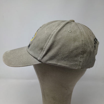 Antigua Men's Strapback Hat Beige Size 58CM Embroidered Beach Palm Tree Logo