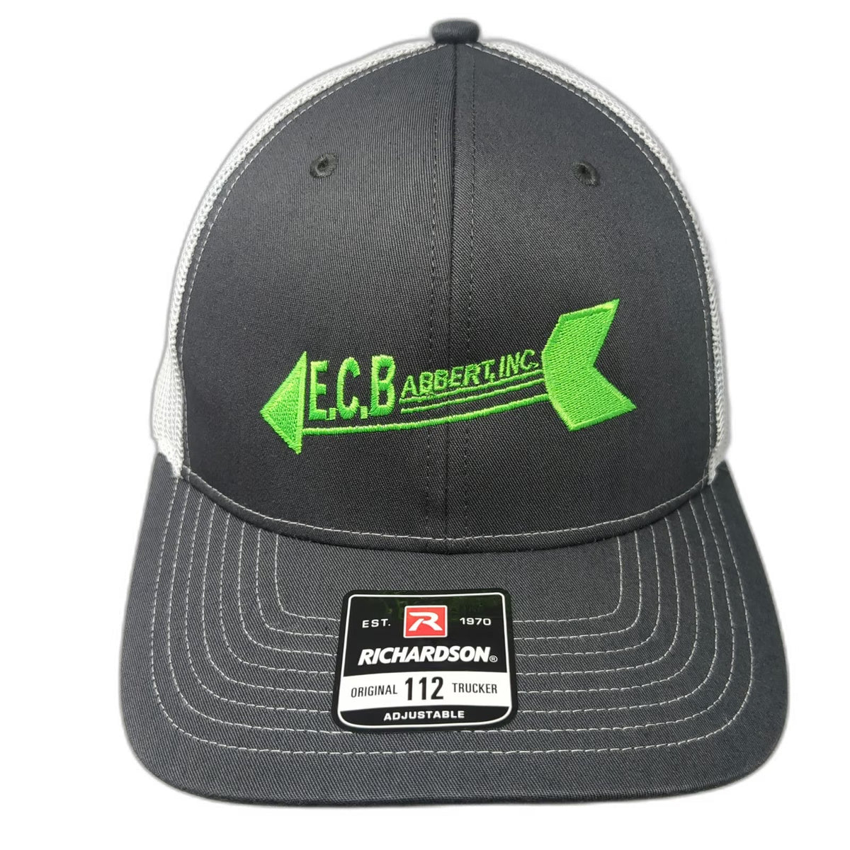Richardson Trucker Hat Gray One Size 112 E.C.B Abbert Inc Logo Snapback Mesh