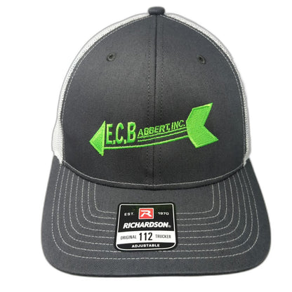 Richardson Trucker Hat Gray One Size 112 E.C.B Abbert Inc Logo Snapback Mesh