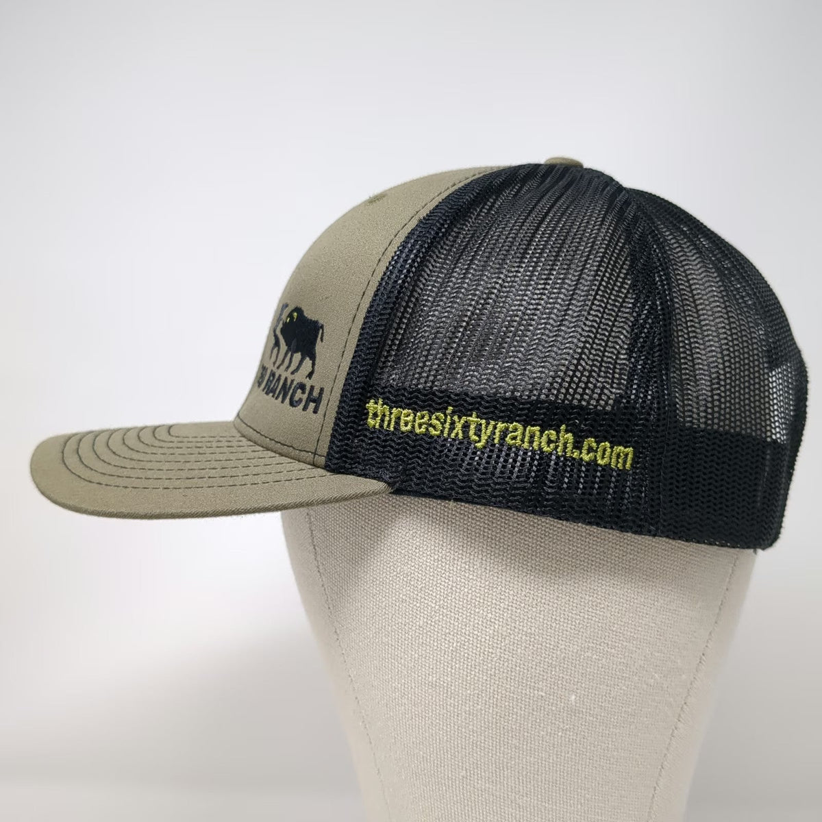 Richardson Trucker Hat Green Black One Size 360 Ranch Boar Mesh Snapback Cap