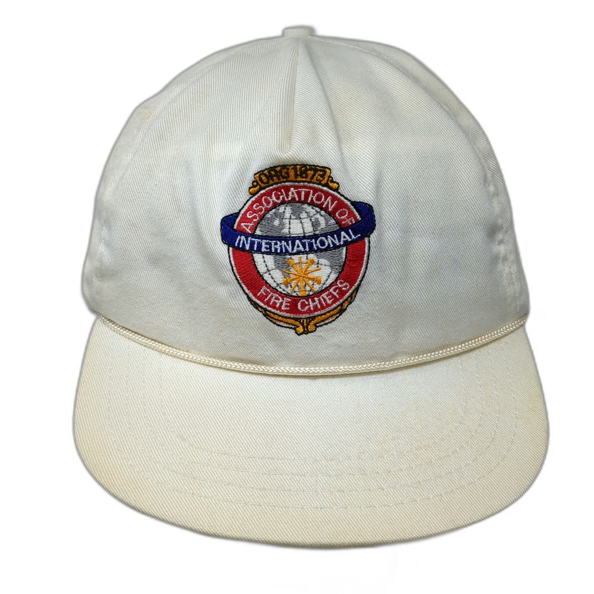 Embroidery Services 5 Panel Hat White One Size Fire Chiefs Patch Rope Slideback