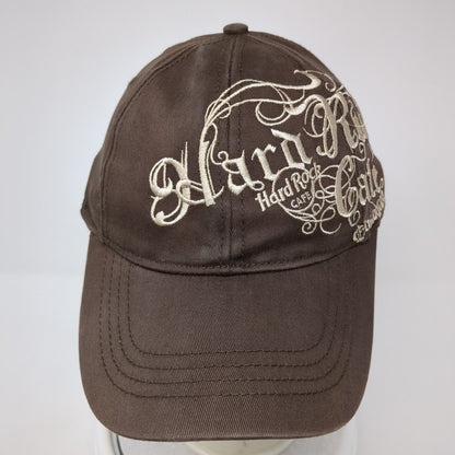 Hard Rock Cafe Fitted Hat Brown One Size Lightweight Embroidered Cotton