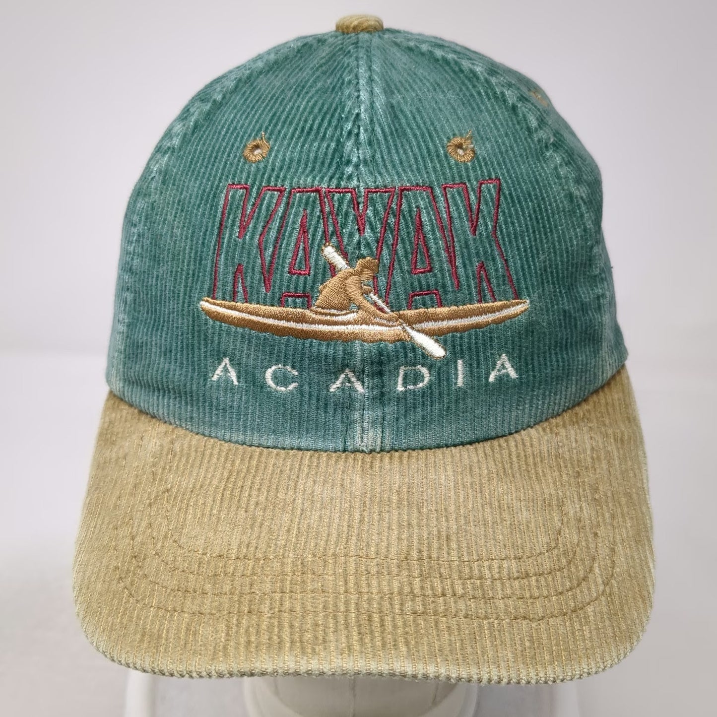 SCI Baseball Cap Green One Size Kayak Acadia Bar Harbor Maine Corduroy Hat