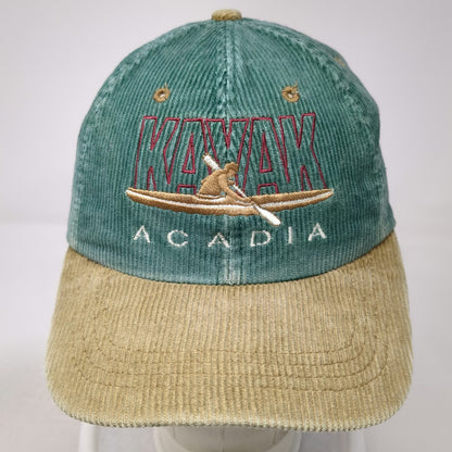 SCI Baseball Cap Green One Size Kayak Acadia Bar Harbor Maine Corduroy Hat