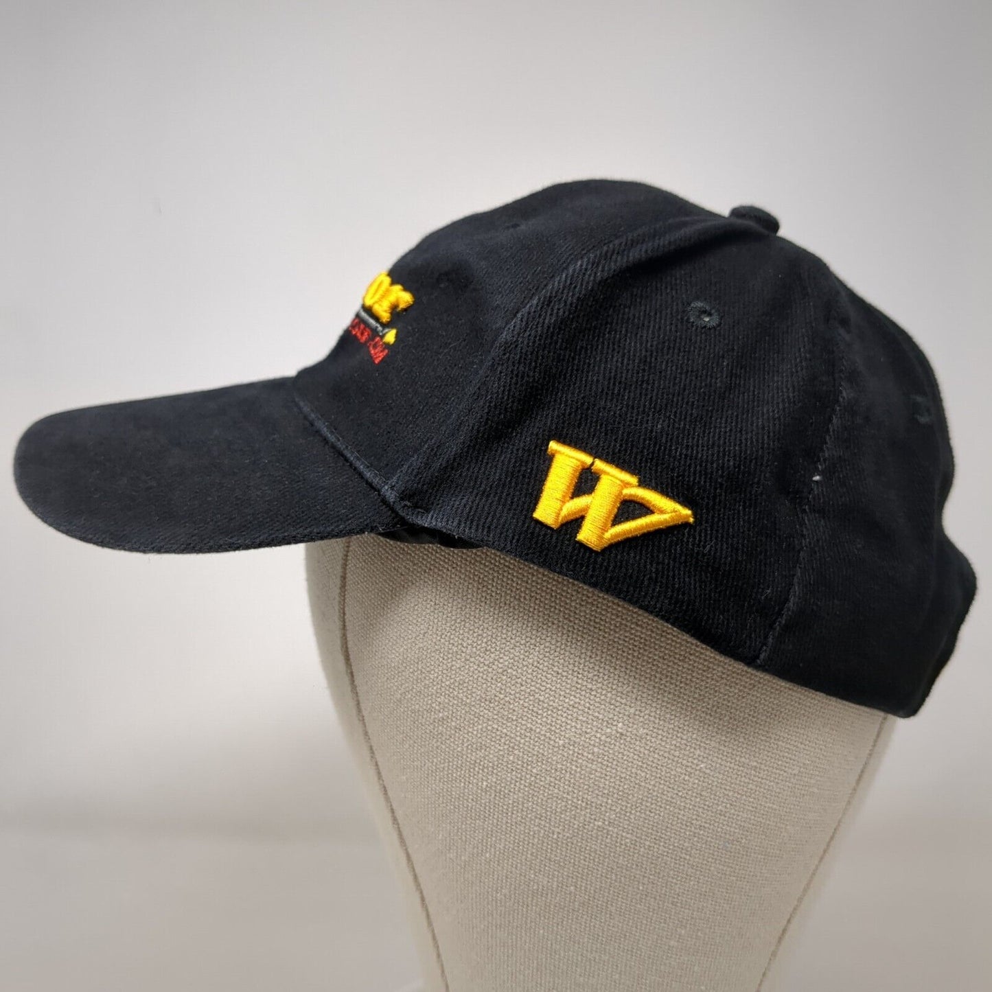 Warrior Custom Golf.com Strapback Hat Black OSFA Adjustable Embroidered