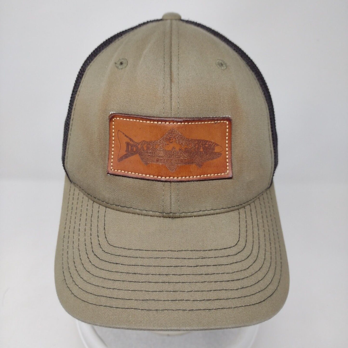 Idaho Angler Leather Patch Snapback Trucker Hat Multi OSFA Mesh Back