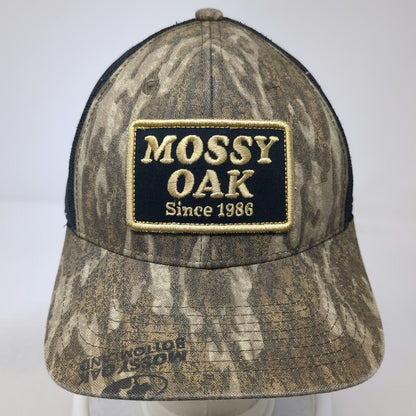 Mossy Oak Trucker Hat Brown Camo One Size Mesh Snapback Bottomland Logo Patch