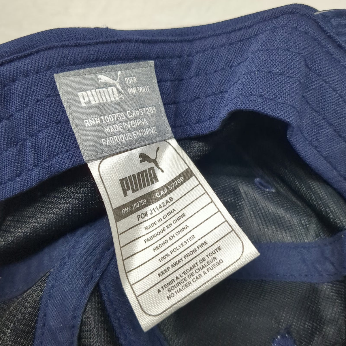 Puma Baseball Cap Blue One Size Breathable Geometric Polyester Strapback Hat