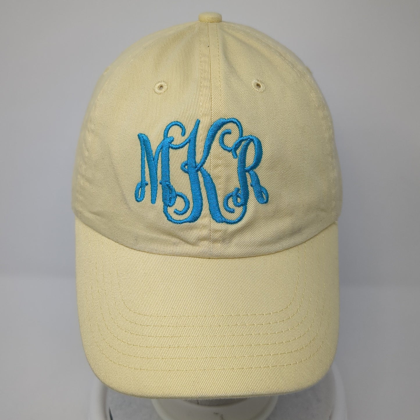 MKR Monogram Baseball Cap Yellow One Size Adjustable Embroidered 6 Panel