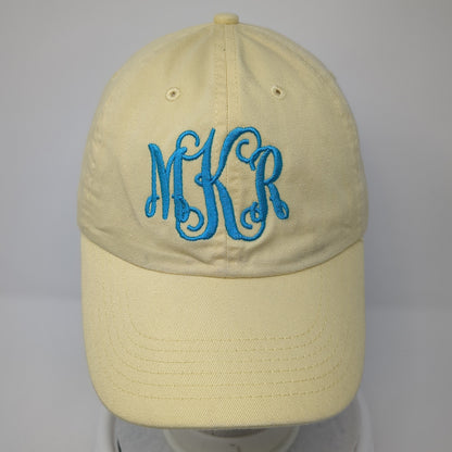 MKR Monogram Baseball Cap Yellow One Size Adjustable Embroidered 6 Panel