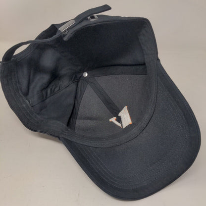 Letter V Slideback Hat Black One Size Embroidered Adjustable 6 Panel