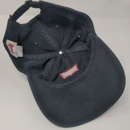 Levi's Slideback Hat Black One Size Adjustable Embroidered 6 Panel
