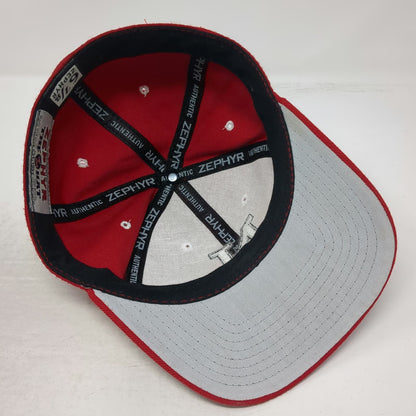Zephyr Nebraska Huskers NCAA Red 6 7/8 Fitted Cap Wool Blend N Logo Mascot Hat