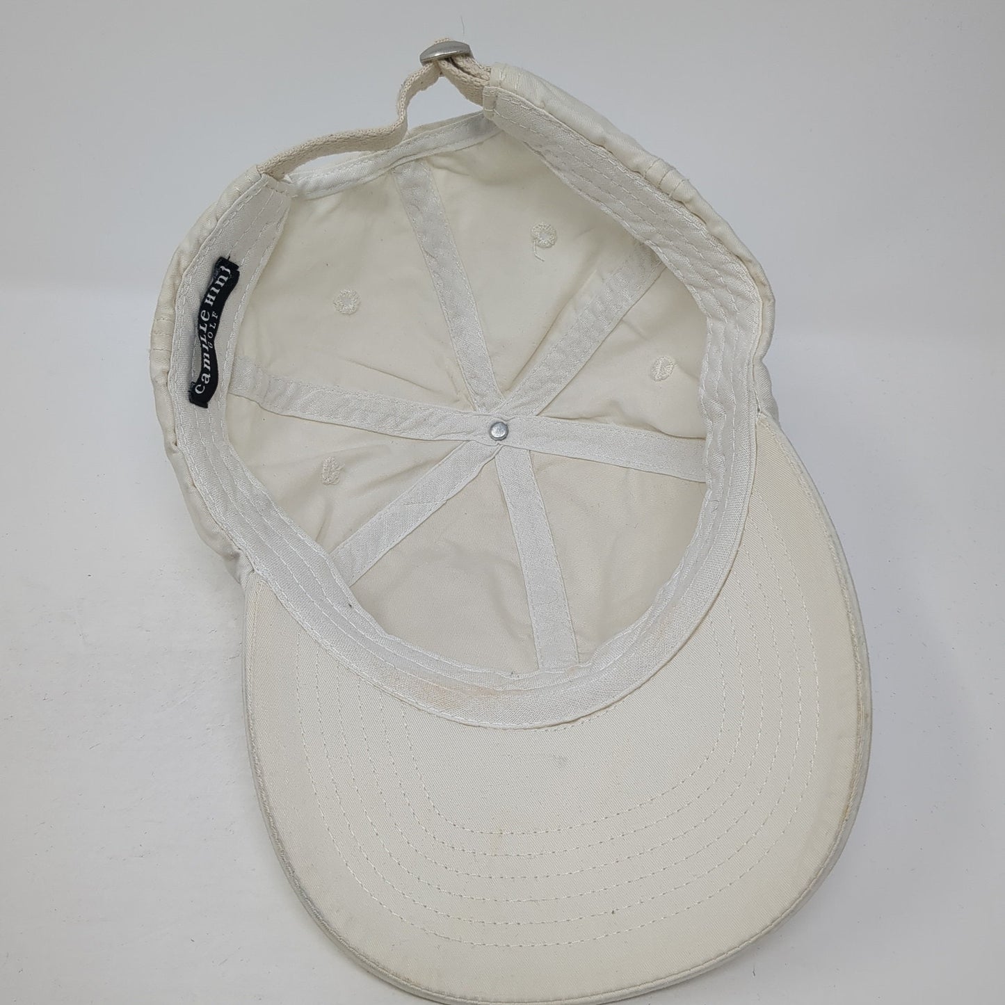 Camille Hind Golf Baseball Cap Beige One Size Adjustable Embroidered 6 Panel