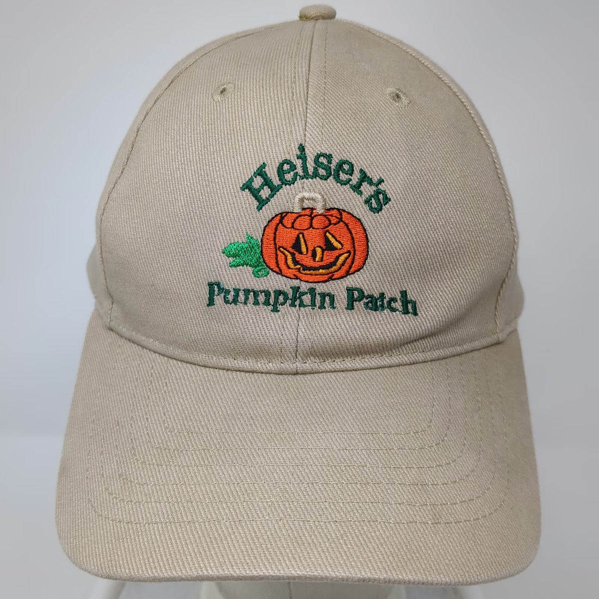 Sportsman Baseball Cap Beige OSFM Heisers Pumpkin Patch Grand Island Oregon Hat
