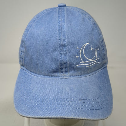 David and Young Baseball Cap Blue One Size Moon Stars Embroidery Slideback Hat