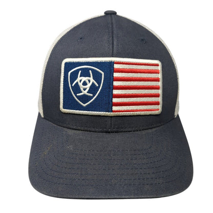 Ariat Patch Snapback Trucker Hat Blue One Size Mesh Back Adjustable