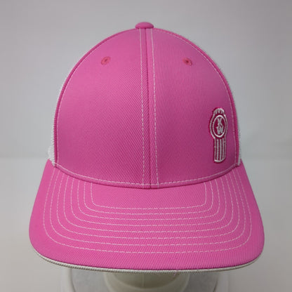 KW Kenworth Fitted Trucker Hat Pink 6 7/8-7 3/8 Adjustable Mesh Pacific Headwear