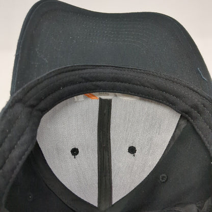 KBO Snapback Hat Black One Size Adjustable Embroidered Solid 6 Panel
