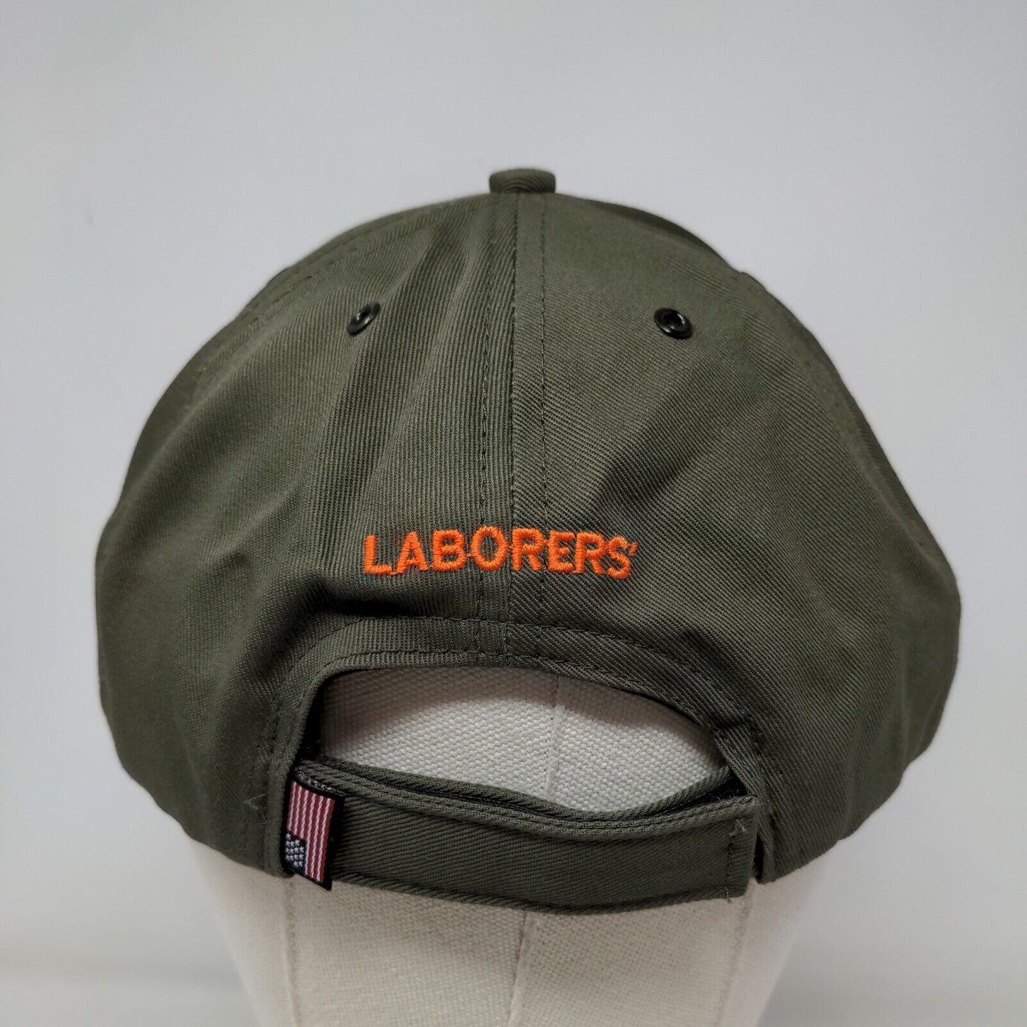 Graffiti Men's Strapback Hat Green Laborer's Union Local #120 Flames Embroidered