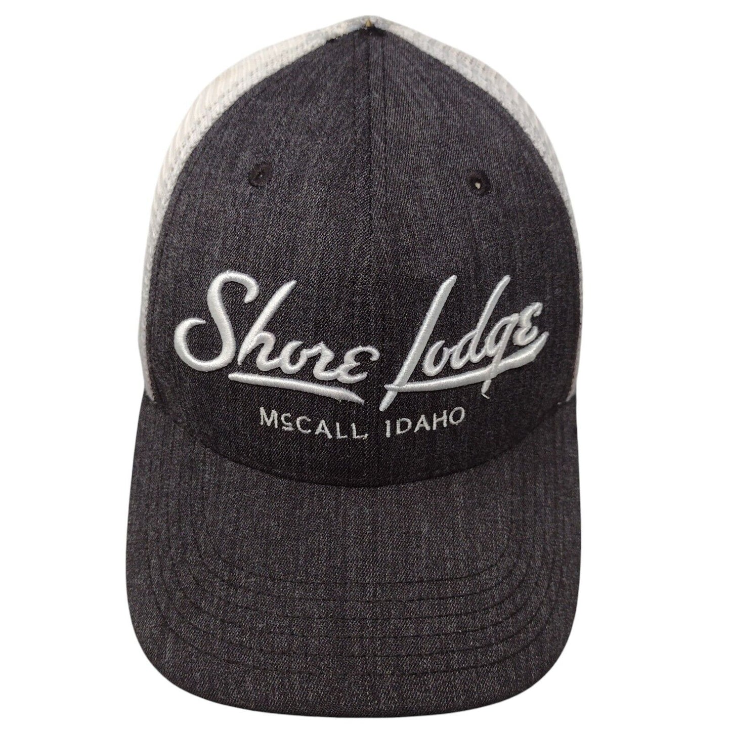 Shore Lodge McCall Idaho Snapback Trucker Hat Gray OSFA Mesh Back Legacy