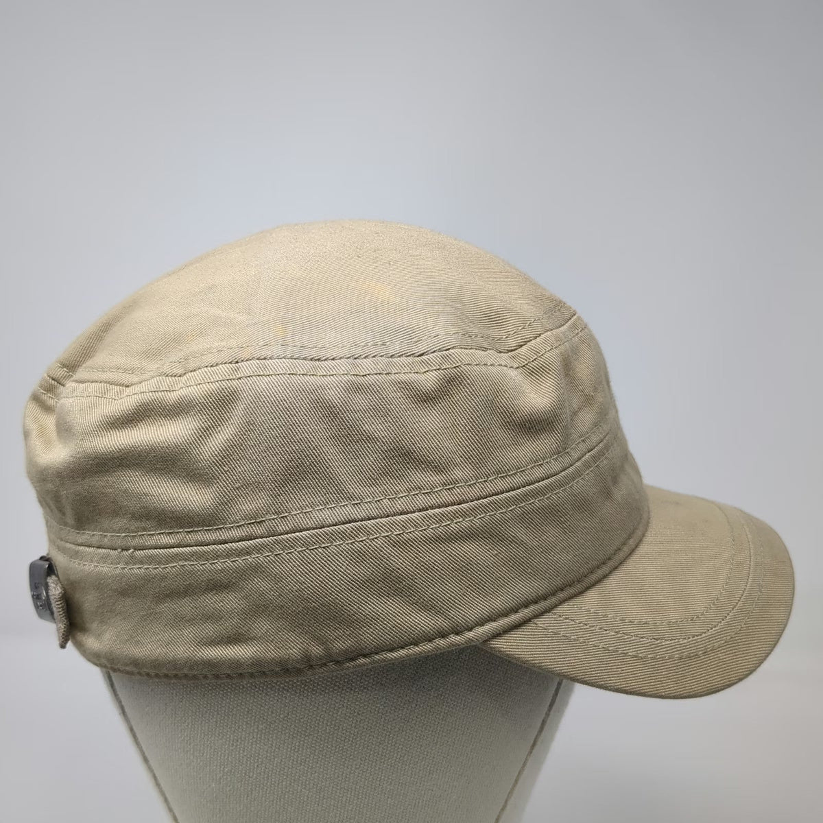 The North Face Army Cap Beige M Slideback Logo Patch 100% Cotton Adjustable Hat