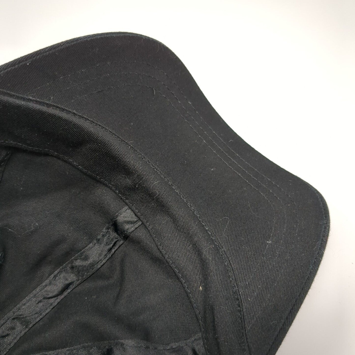 Unbranded Strapback Hat Black OSFA Adjustable Vented Holes 6 Panel Blank