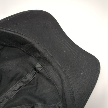 Unbranded Strapback Hat Black OSFA Adjustable Vented Holes 6 Panel Blank