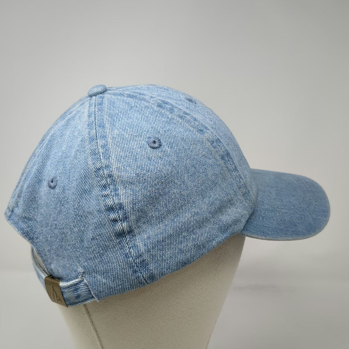 HG Baseball Cap Blue One Size Go Away Heart Embroidered Denim Slideback Hat